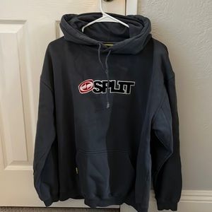 Grey / Teal Split hooded sweatshirt